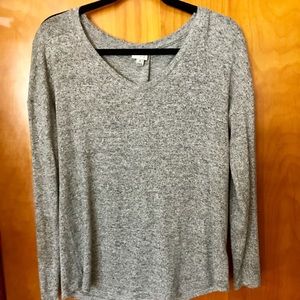 Cozy heathered gray pullover sweater